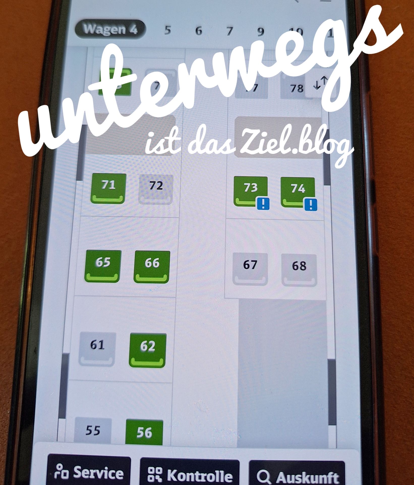 Digitales Handtuch im ICE